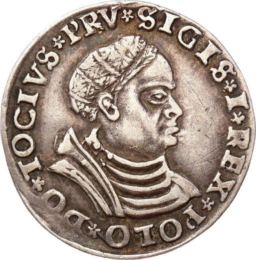 Аверс монеты - Трояк (3 гроша) 1529 года "Торунь" - цена серебряной монеты - Польша, Сигизмунд I Старый