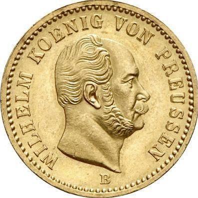 Аверс монеты - 1 крона 1867 года B - цена золотой монеты - Пруссия, Вильгельм I