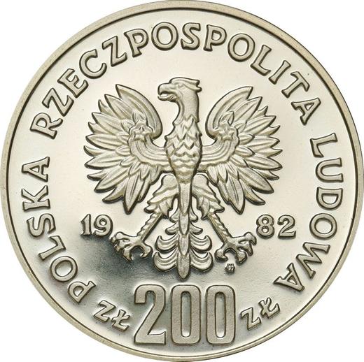 Аверс монеты - Пробные 200 злотых 1982 года MW SW "Болеслав III Кривоустый" Серебро - цена серебряной монеты - Польша, Народная Республика