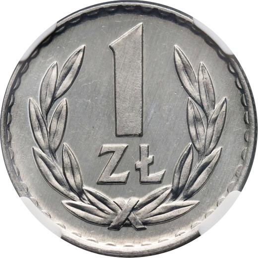 Реверс монеты - 1 злотый 1975 года MW - цена  монеты - Польша, Народная Республика