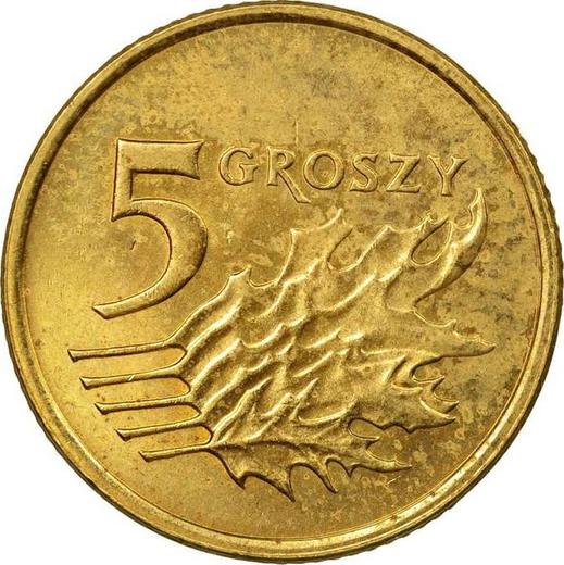 Реверс монеты - 5 грошей 2008 года MW - цена  монеты - Польша, III Республика после деноминации