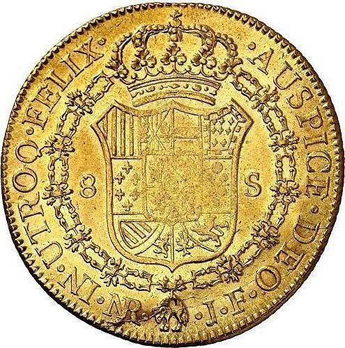 Реверс монеты - 8 эскудо 1809 года NR JF - цена золотой монеты - Колумбия, Фердинанд VII
