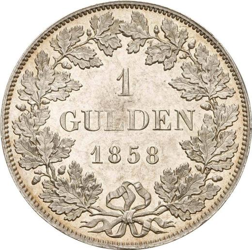 Rewers monety - 1 gulden 1858 - cena srebrnej monety - Bawaria, Maksymilian II