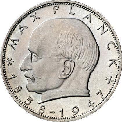 Anverso 2 marcos 1966 F "Max Planck" - valor de la moneda  - Alemania, RFA