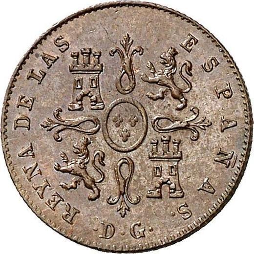 Reverso 1 maravedí 1842 DG - valor de la moneda  - España, Isabel II