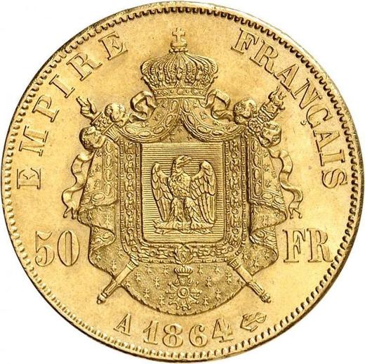 Reverse 50 Francs 1864 A "Type 1862-1868" Paris - France, Napoleon III