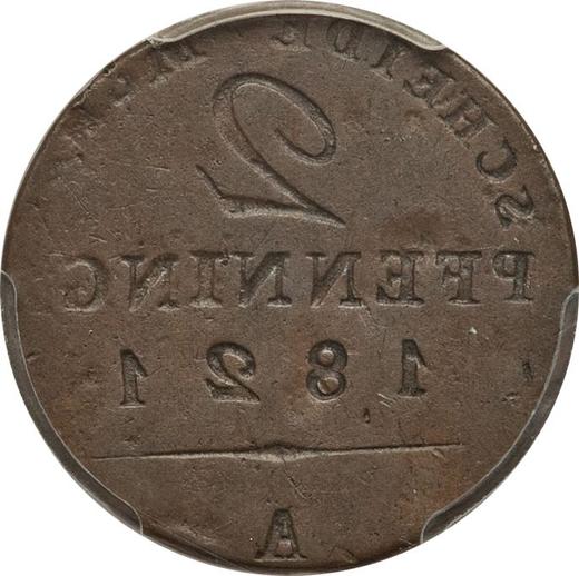 Reverso 2 Pfennige 1821-1840 A Moneda incusa - valor de la moneda  - Prusia, Federico Guillermo III