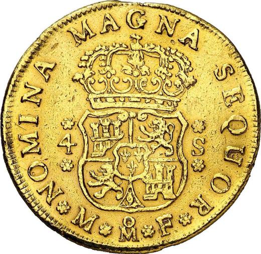 Реверс монеты - 4 эскудо 1751 года Mo MF - цена золотой монеты - Мексика, Фердинанд VI