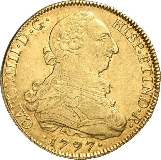 Аверс монеты - 8 эскудо 1797 года So DA - цена золотой монеты - Чили, Карл IV