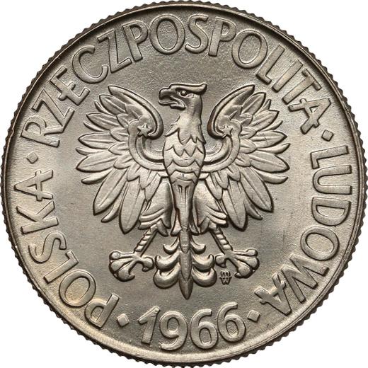 Anverso 10 eslotis 1966 MW "Bicentenario de la muerte de Tadeusz Kościuszko" - valor de la moneda  - Polonia, República Popular