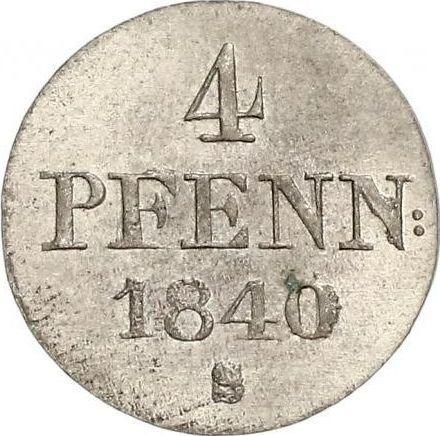 Reverso 4 Pfennige 1840 S - valor de la moneda de plata - Hannover, Ernesto Augusto 