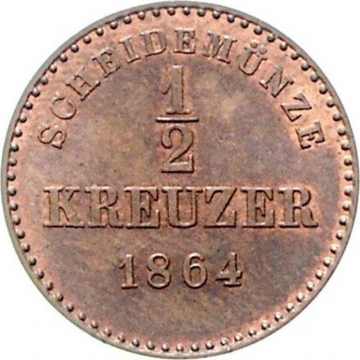 Revers 1/2 Kreuzer 1864 "Typ 1858-1864" - Münze Wert - Württemberg, Wilhelm I