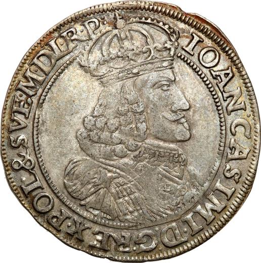 Аверс монеты - Орт (18 грошей) 1651 года AT "Круглый герб" - цена серебряной монеты - Польша, Ян II Казимир