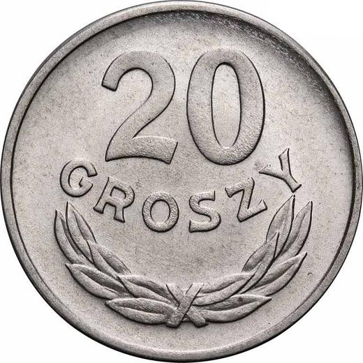 Reverso 20 groszy 1957 - valor de la moneda  - Polonia, República Popular