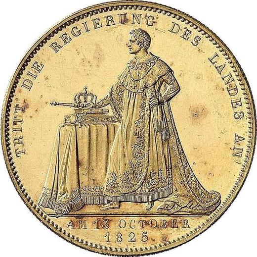 Rewers monety - Talar 1825 "Koronacji Ludwika I" Złoto - cena złotej monety - Bawaria, Ludwik I