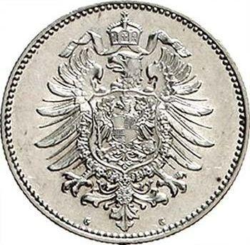 Reverso 1 marco 1876 G "Tipo 1873-1887" - valor de la moneda de plata - Alemania, Imperio alemán