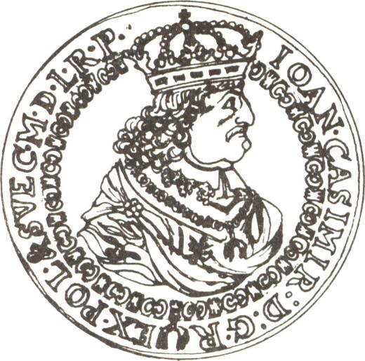 Аверс монеты - Талер 1661 года TT - цена серебряной монеты - Польша, Ян II Казимир