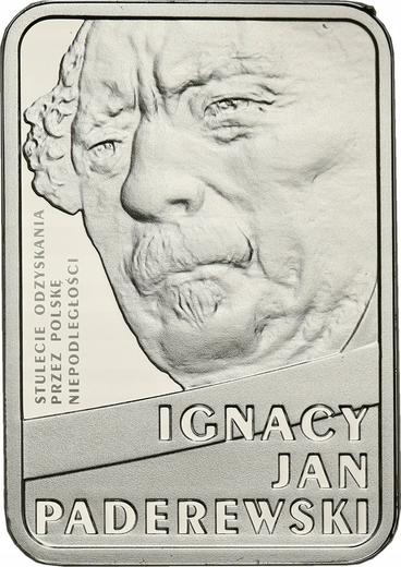 Reverso 10 eslotis 2018 "Ignacy Jan Paderewski" - valor de la moneda de plata - Polonia, República moderna
