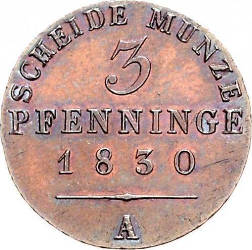 Reverso 3 Pfennige 1830 A - valor de la moneda  - Prusia, Federico Guillermo III