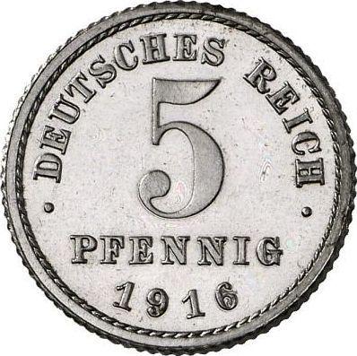 Аверс монеты - 5 пфеннигов 1916 года F "Тип 1915-1922" - цена  монеты - Германия, Германская Империя