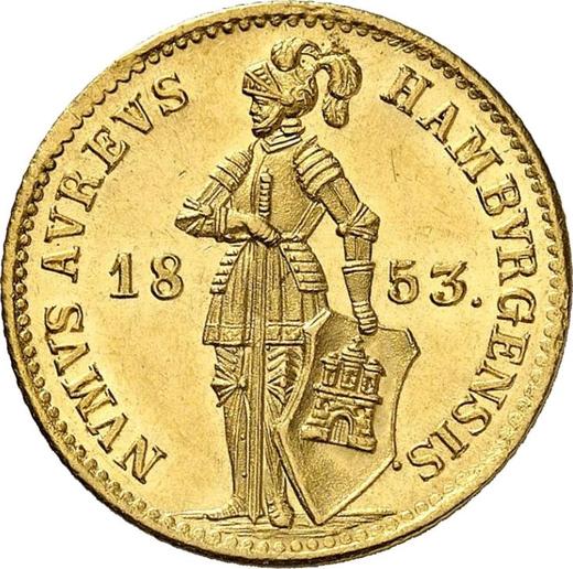 Аверс монеты - Дукат 1853 года - цена  монеты - Гамбург, Вольный город