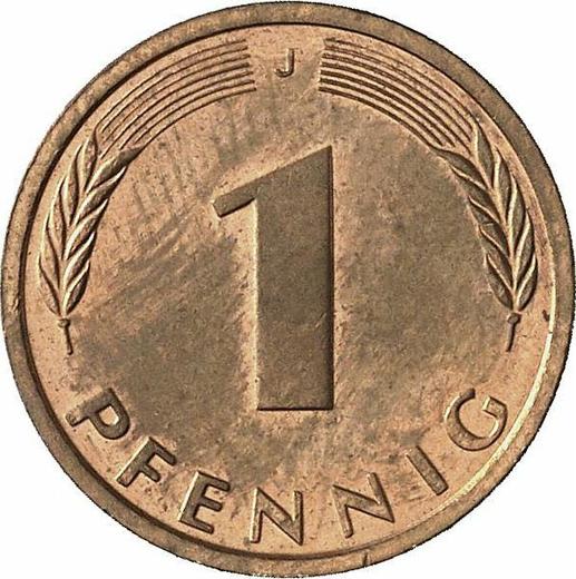 Аверс монеты - 1 пфенниг 1991 года J - цена  монеты - Германия, ФРГ