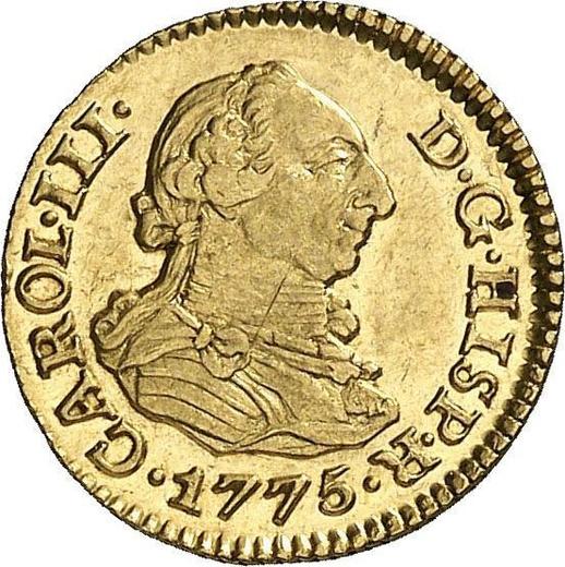 Awers monety - 1/2 escudo 1775 S CF - cena złotej monety - Hiszpania, Karol III