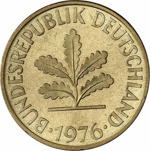 Реверс монеты - 10 пфеннигов 1976 года G - цена  монеты - Германия, ФРГ