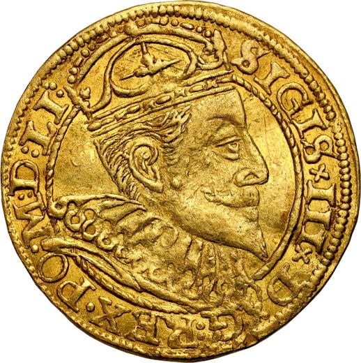 Аверс монеты - Дукат 1597 года "Рига" - цена золотой монеты - Польша, Сигизмунд III Ваза