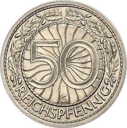 Rewers monety - 50 reichspfennig 1927 G - cena  monety - Niemcy, Republika Weimarska