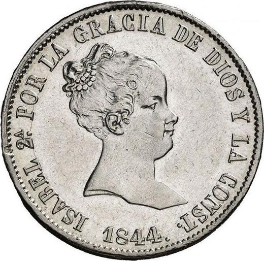 Аверс монеты - 10 реалов 1844 года M CL - цена серебряной монеты - Испания, Изабелла II