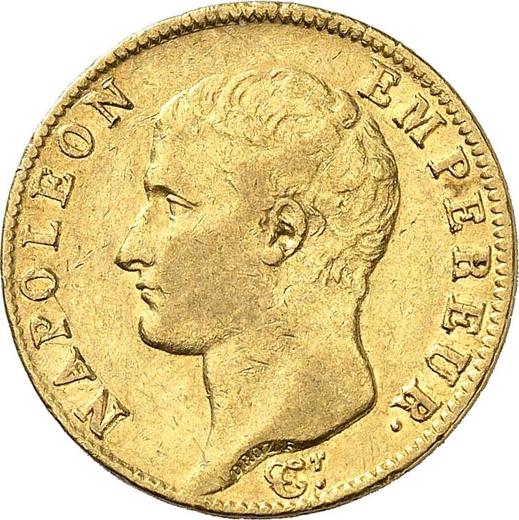 Awers monety - 20 franków 1806 U "Typ 1806-1807" Turyn - Francja, Napoleon I