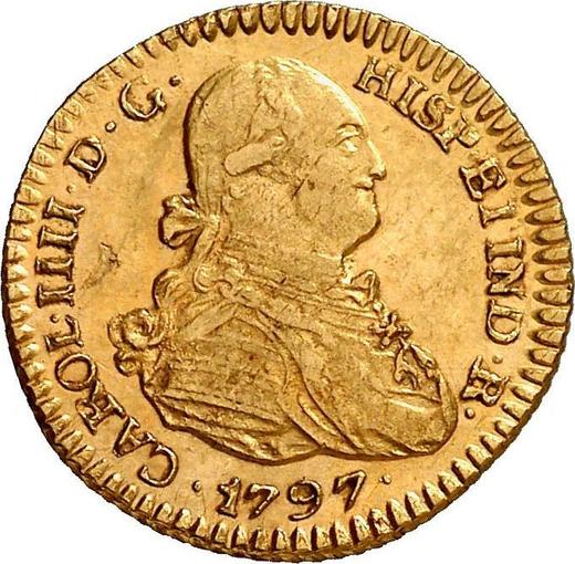 Аверс монеты - 1 эскудо 1797 года PTS PP - цена золотой монеты - Боливия, Карл IV
