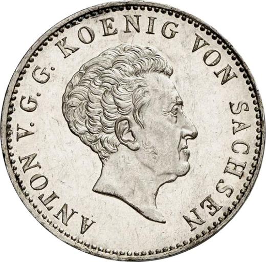 Аверс монеты - Талер 1829 года "Премия за трудолюбие" - цена серебряной монеты - Саксония-Альбертина, Антон