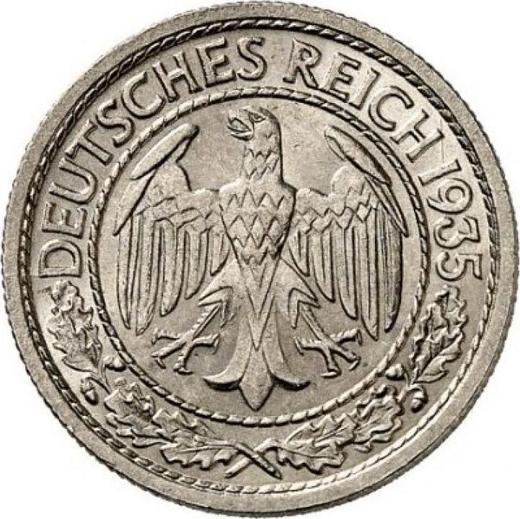 Аверс монеты - 50 рейхспфеннигов 1935 года J - цена  монеты - Германия, Bеймарская республика
