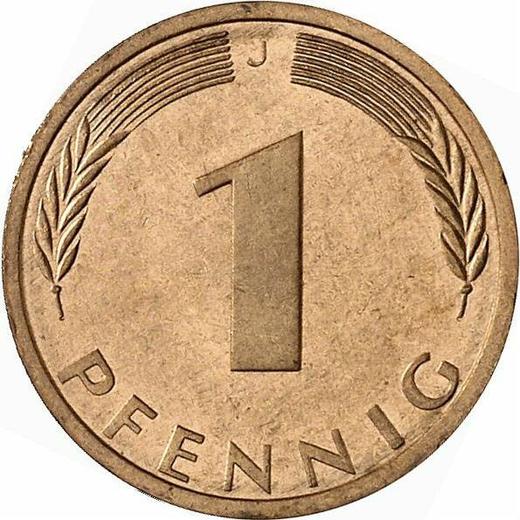 Аверс монеты - 1 пфенниг 1975 года J - цена  монеты - Германия, ФРГ
