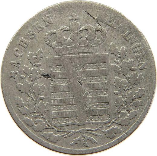 Awers monety - 6 krajcarów 1837 K - cena srebrnej monety - Saksonia-Meiningen, Bernard II