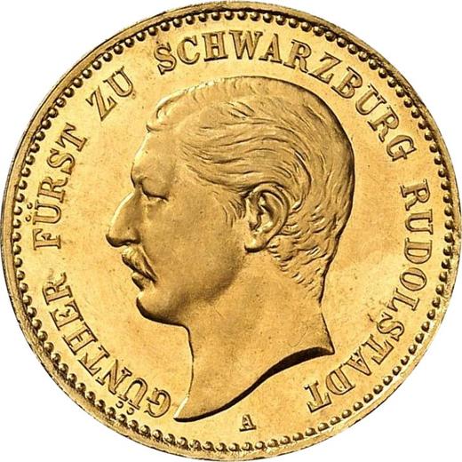 Аверс монеты - 10 марок 1898 года A "Шварцбург-Рудольштадт" - цена золотой монеты - Германия, Германская Империя