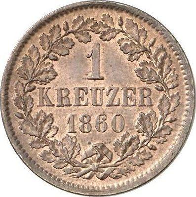 Rewers monety - 1 krajcar 1860 - cena  monety - Badenia, Fryderyk I