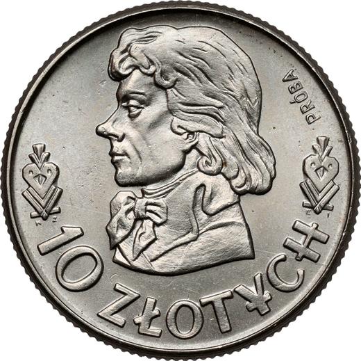 Rewers monety - PRÓBA 10 złotych 1960 KZ EJ "200 Rocznica śmierci Tadeusza Kościuszki" Nikiel - cena  monety - Polska, PRL