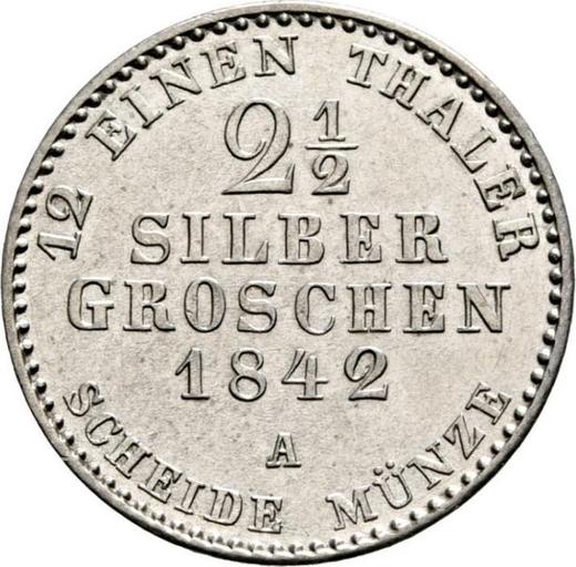 Reverso 2 1/2 Silber Groschen 1842 A - valor de la moneda de plata - Prusia, Federico Guillermo IV