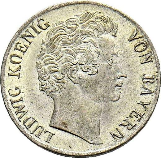 Anverso 3 kreuzers 1829 - valor de la moneda de plata - Baviera, Luis I