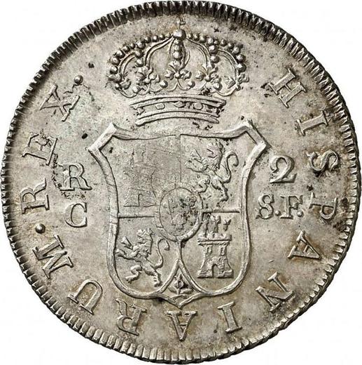 Revers 2 Reales 1810 C SF "Typ 1810-1811" - Silbermünze Wert - Spanien, Ferdinand VII
