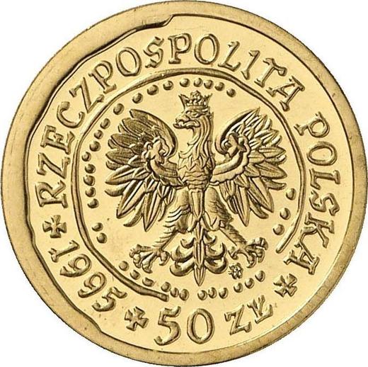 Anverso 50 eslotis 1995 MW NR "Pigargo europeo" - valor de la moneda de oro - Polonia, República moderna