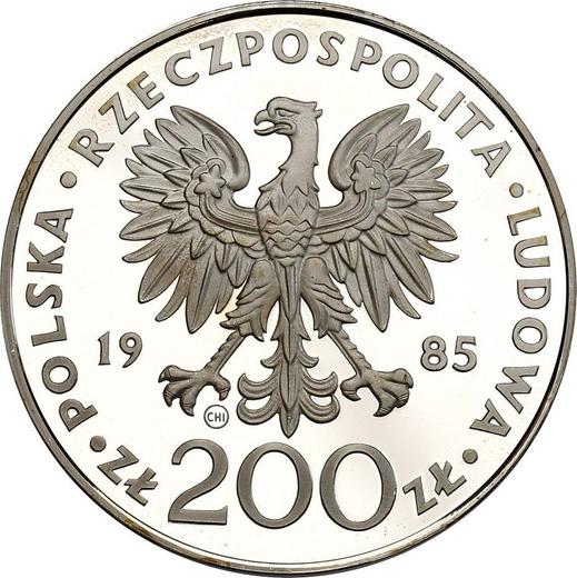 Аверс монеты - 200 злотых 1985 года CHI "Иоанн Павел II" Серебро - цена серебряной монеты - Польша, Народная Республика