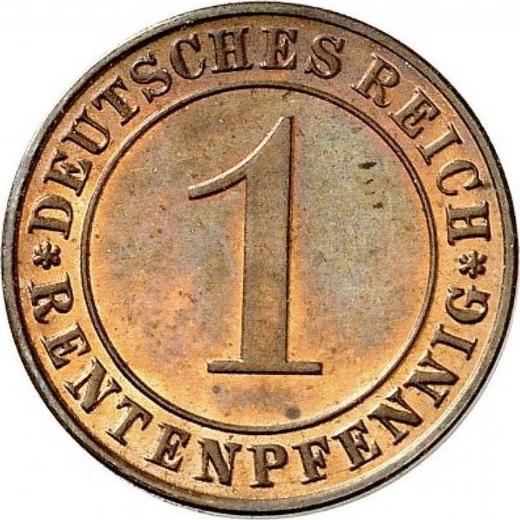 Аверс монеты - 1 рентенпфенниг 1924 года F - цена  монеты - Германия, Bеймарская республика