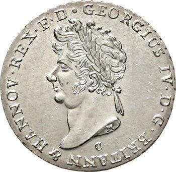 Obverse 2/3 Thaler 1826 C "Type 1822-1829" - Silver Coin Value - Hanover, George IV