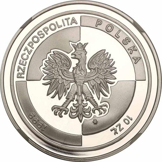 Аверс монеты - 10 злотых 1999 года MW "Вступление Польши в НАТО" - цена серебряной монеты - Польша, III Республика после деноминации
