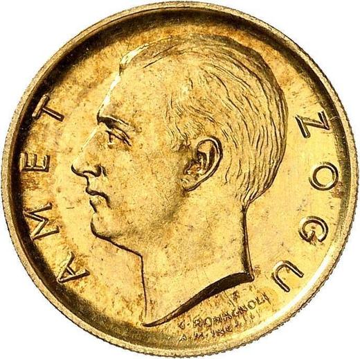 Аверс монеты - Пробные 10 франга ари 1927 года R PROVA - цена золотой монеты - Албания, Ахмет Зогу