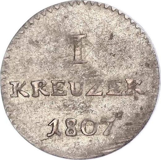 Реверс монеты - 1 крейцер 1807 года G.H. L.M. "Тип 1806-1809" - цена серебряной монеты - Гессен-Дармштадт, Людвиг I